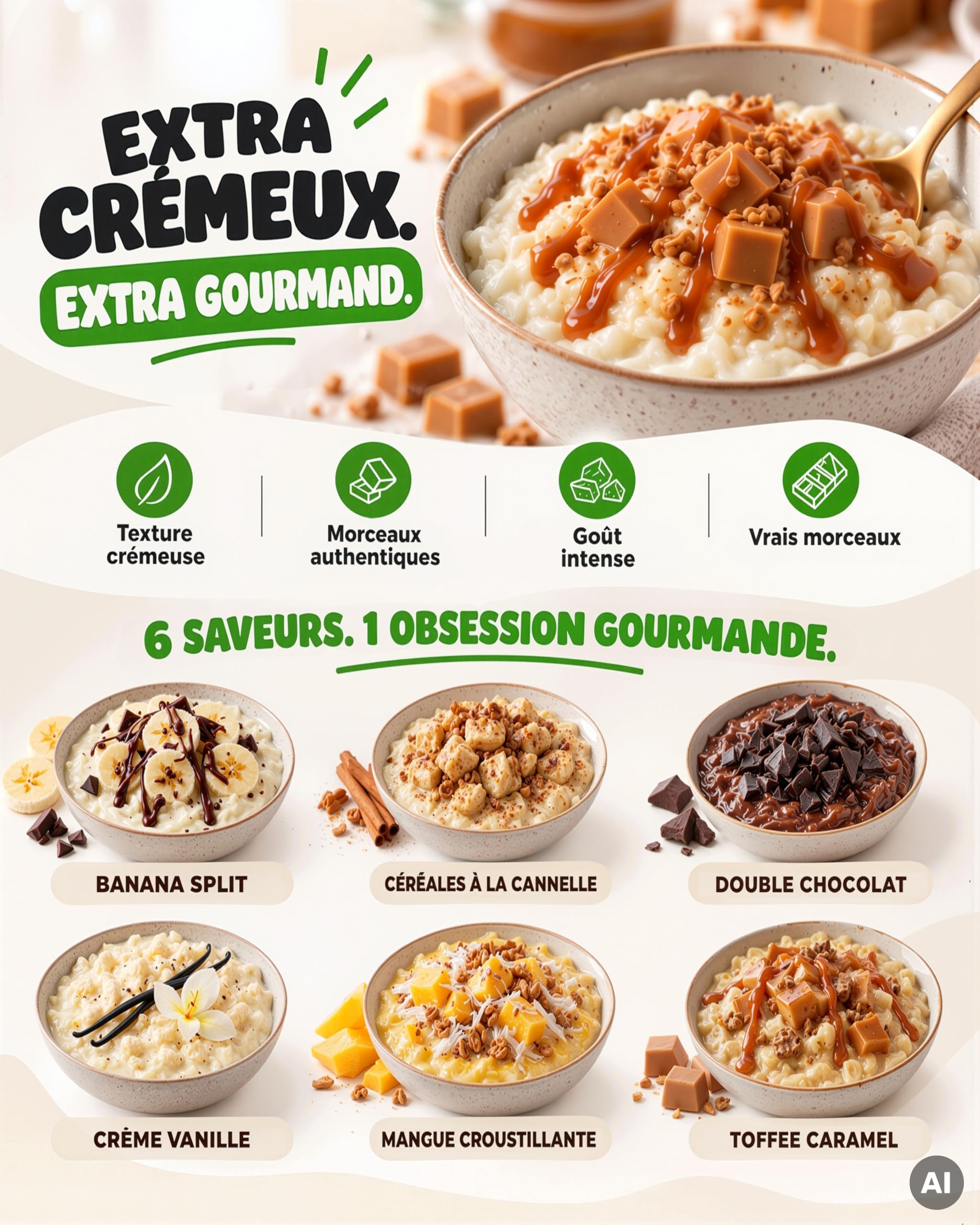 vit4ever High Protein Rice Meal Caramel Toffee 1 kg – Riz au Lait Protéiné