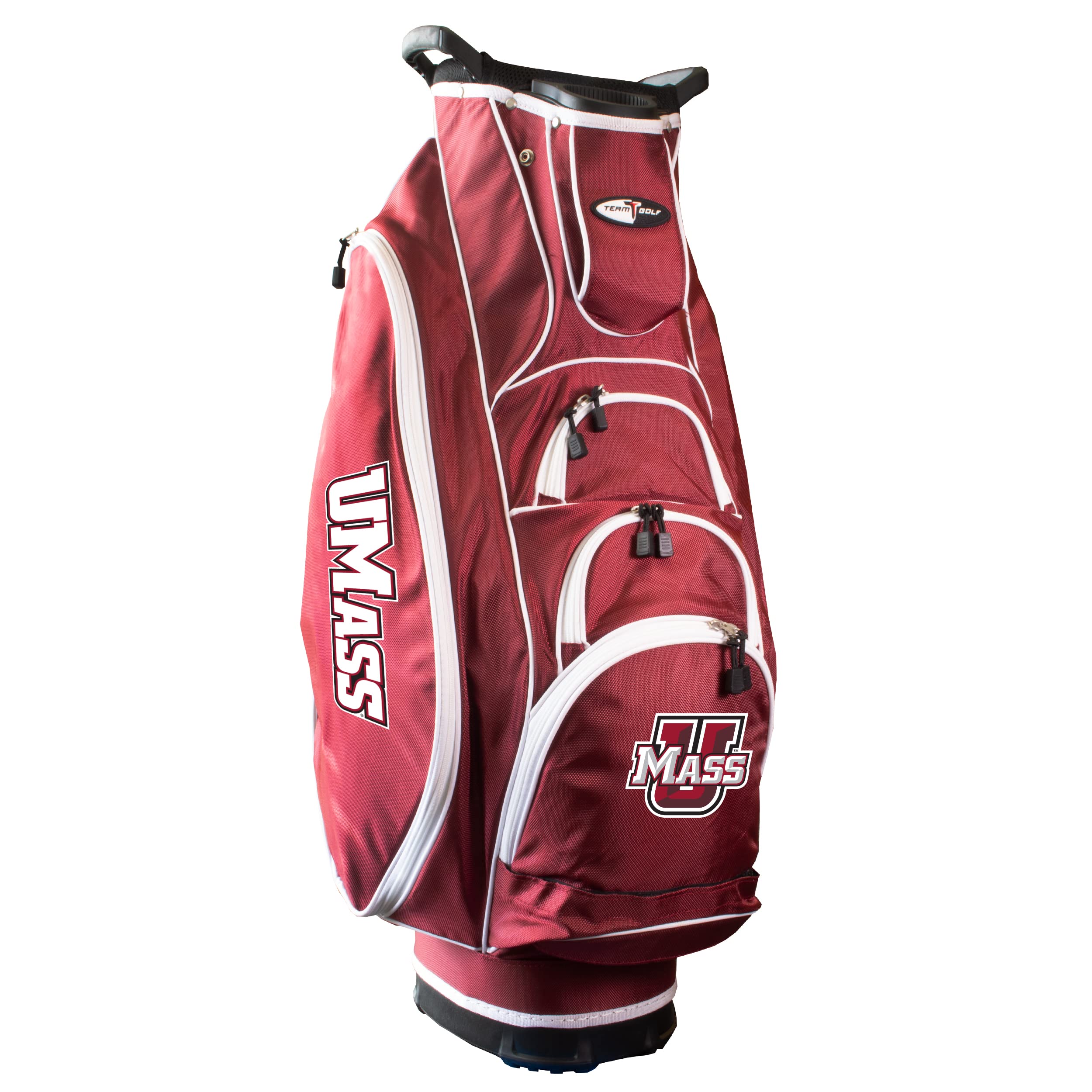 Team Golf NCAA Massachusetts - AMH Albatross Golf Bag Lightweight, 10-Way Club Divider, Spring Action Stand, Insulated Cooler Pocket, Velcro Glove and Umbrella Holder & Lift Assist Handles