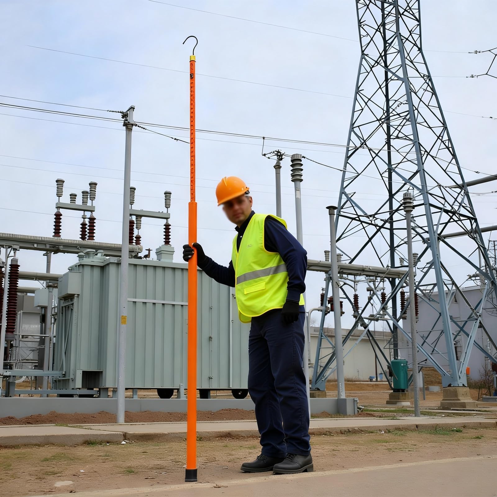 Bastone di misurazione portatile, ad alta tensione, 6 sezioni, lunghezza fino a 49,2 m, per uso di telecomunicazioni e costruzioni