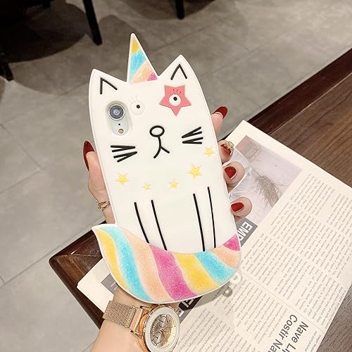 Miniatura 7 de Wifantien Funda de silicona suave con diseño de unicornio 3D para iPhone SE 2020iPhone 6 6S 7 8 4.7 pulgadas, diseño de dibujos animados en 3D,