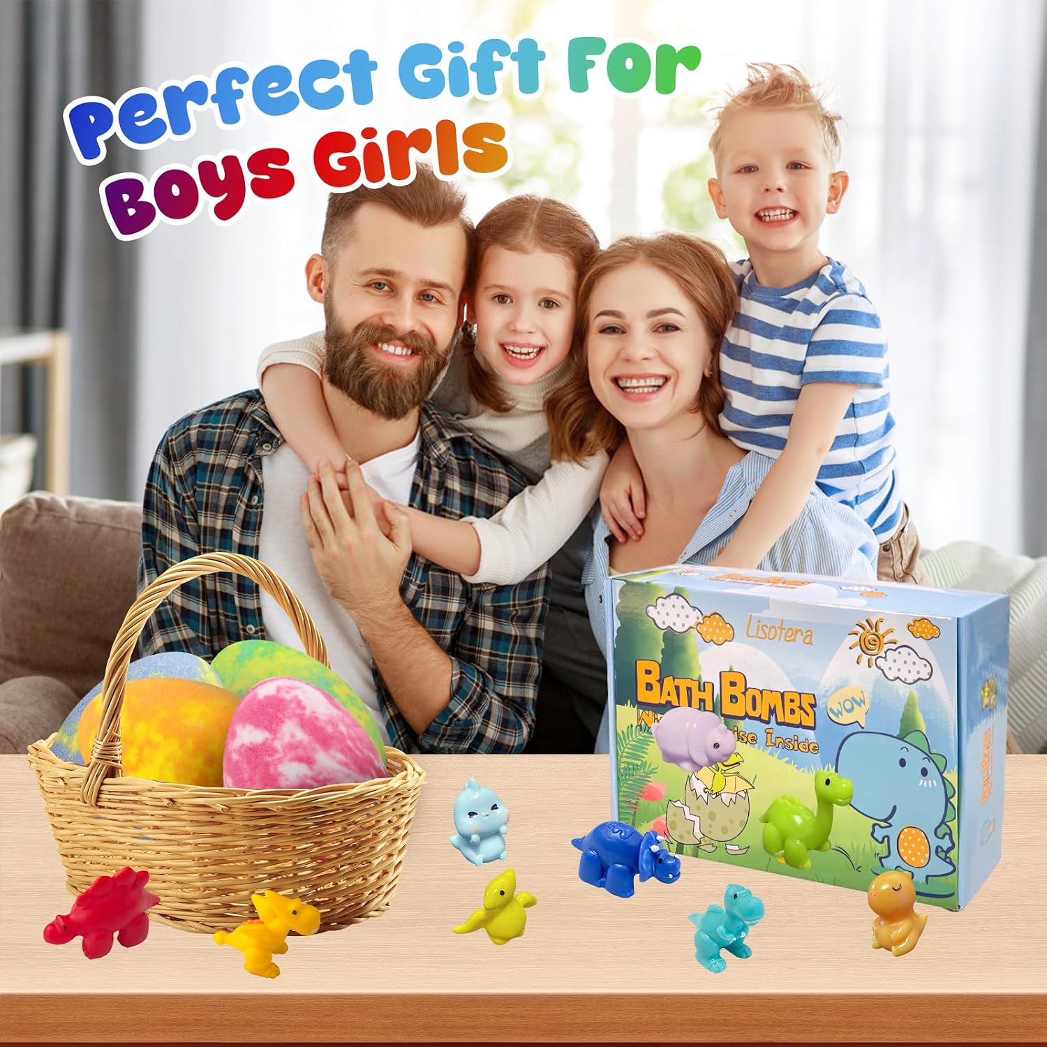 Bath Bombs for Kids with Surprise Toys Inside, 12 Pack Dino Egg Bath Bombs with Dinosaur Suction Cup Toys, Birthdays Gifts for Boys Girls, Bubble Bath Fizzy Ball for Kids Christmas
