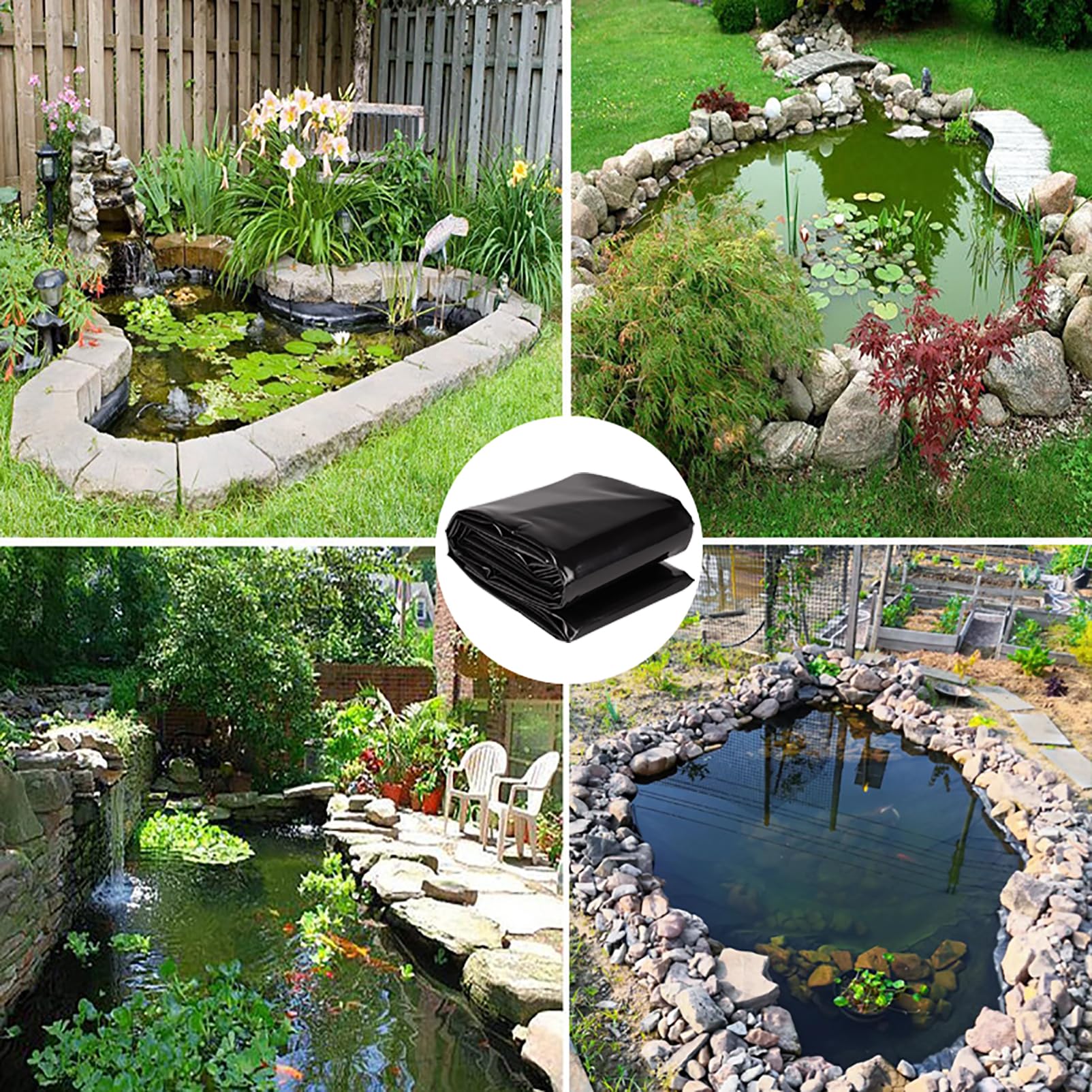 Bâche De Bassin Robuste 4 X 6 M - Membrane Imperméable Pour Jardin