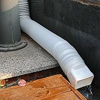 Vista 4 de Paquete de 2 extensiones para bajantes de canaletas de lluvia, extensor y desviador de bajante de drenaje, extensiones flexibles para bajantes que