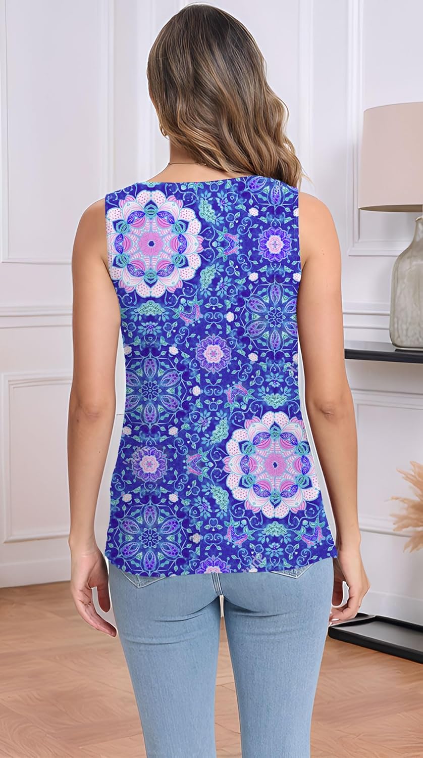 Womens Summer Tops Seashell V Neck Sleeveless Textured Tank Tops Dressy Knit 2025 Cute Basic Blouses Shirts - Image 5