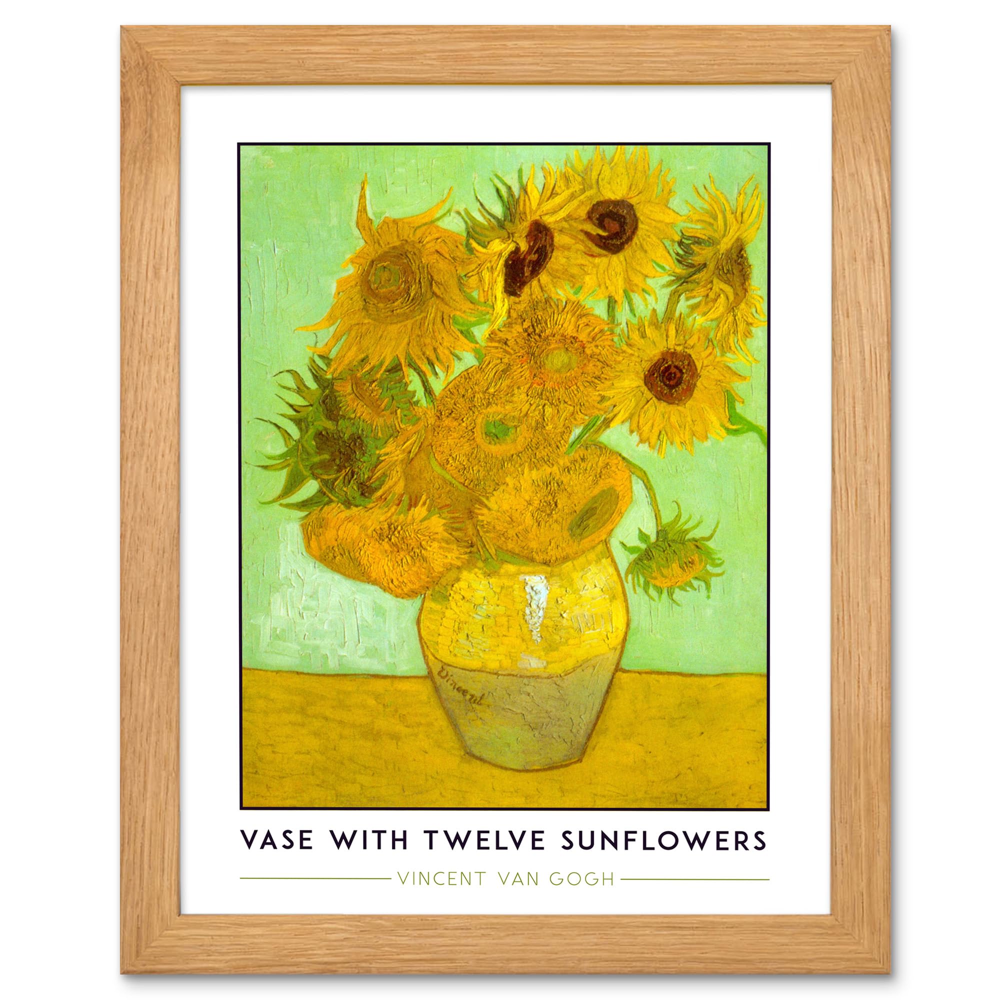 Artery8 Vincent van Gogh – Vase with Twelve Sunflowers | Oak Wood Framed Art Print