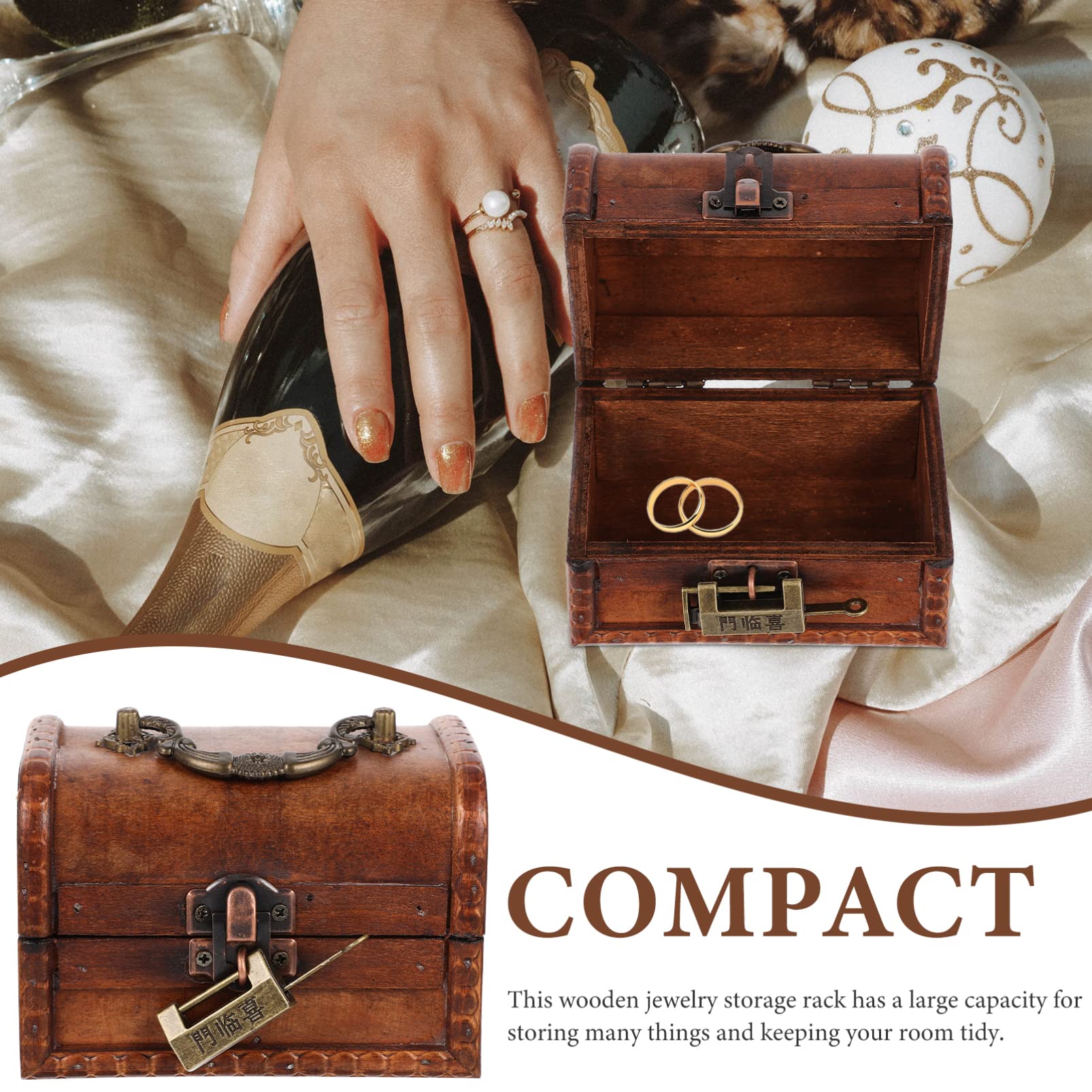 Boîte à Bijoux Vintage Avec Cadenas à Code | Coffret Rangement élégant 22x15x13.5 Cm | Style Rétro Décoration - 2