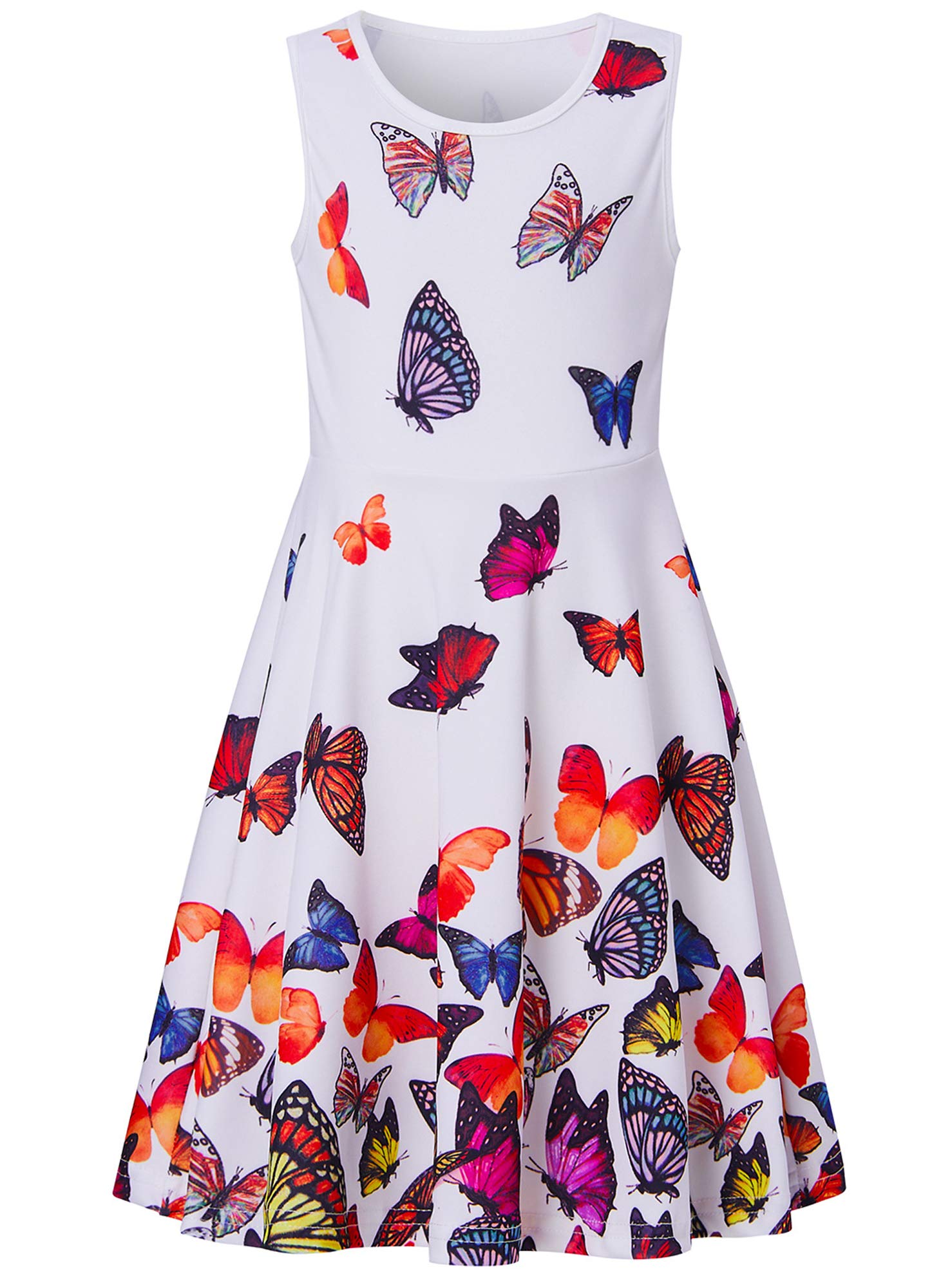 AIDEAONE Vestido para niña con Estampado Bonito, Informal, para Fiesta, Sirena, Galaxia, 4 a 12 años