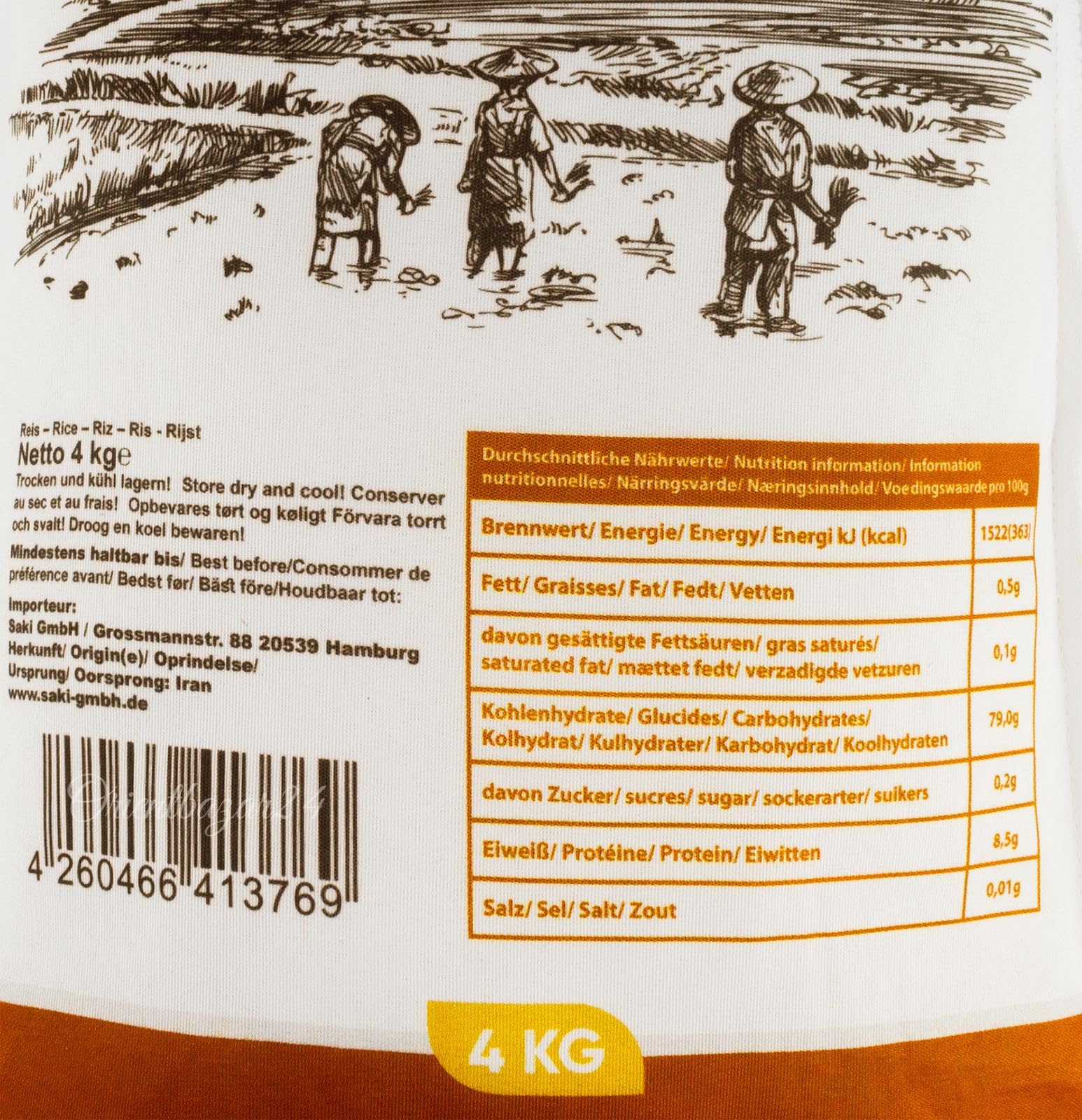 Sadri Reis 4 Kg bester Reis aus Gilan, aus Natürlichen Anbau und Permium Qualität der Reis
