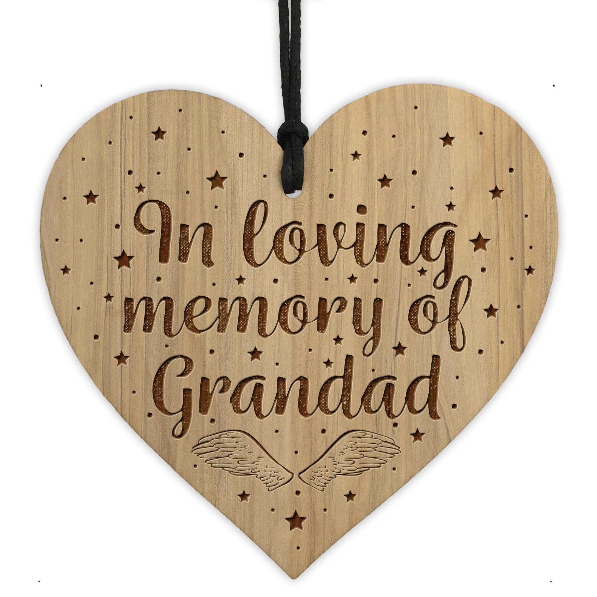Red Ocean In Memory Of Grandad Memorial Sign Engraved Heart Memorial Sign Tree Decoration