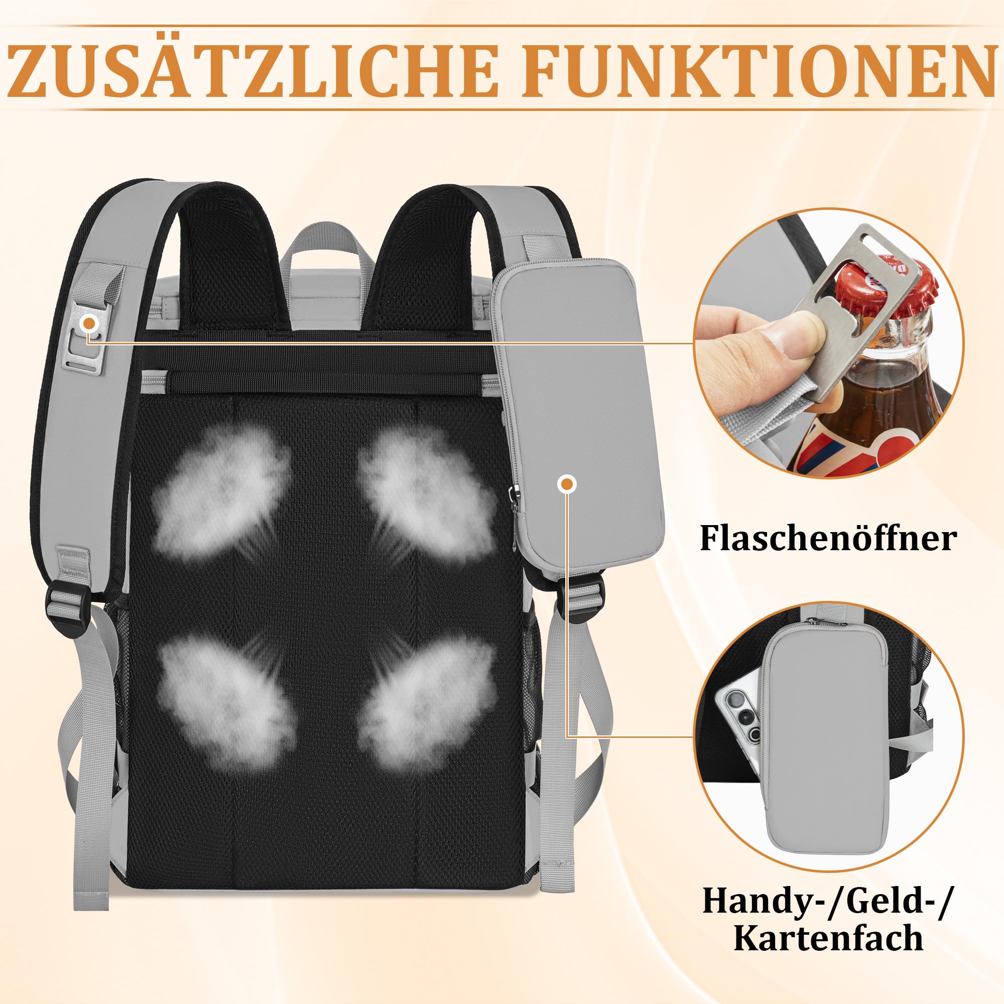 Sac à dos isotherme 40 boîtes de 30 l, grand sac à dos thermique, anti-fuite, imperméable, sac à dos de pique-nique, sac à déjeuner pour camping, pique-nique, barbecue et randonnée