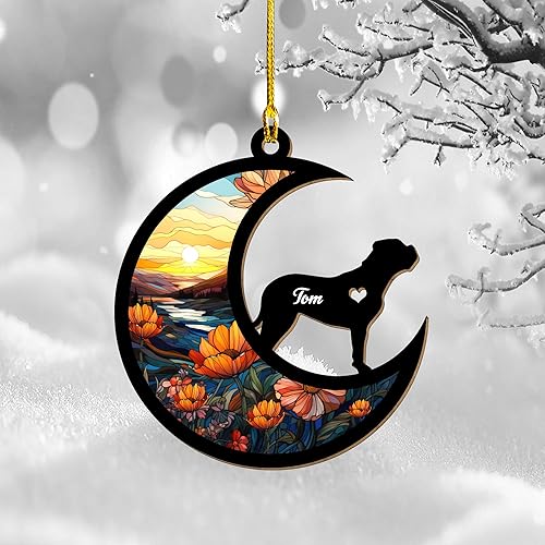 Miniatura 6 de Adorno de madera personalizado de pata de perro y gato, adorno personalizado para Navidad, atrapasoles de perros y gatos, adornos con nombre de