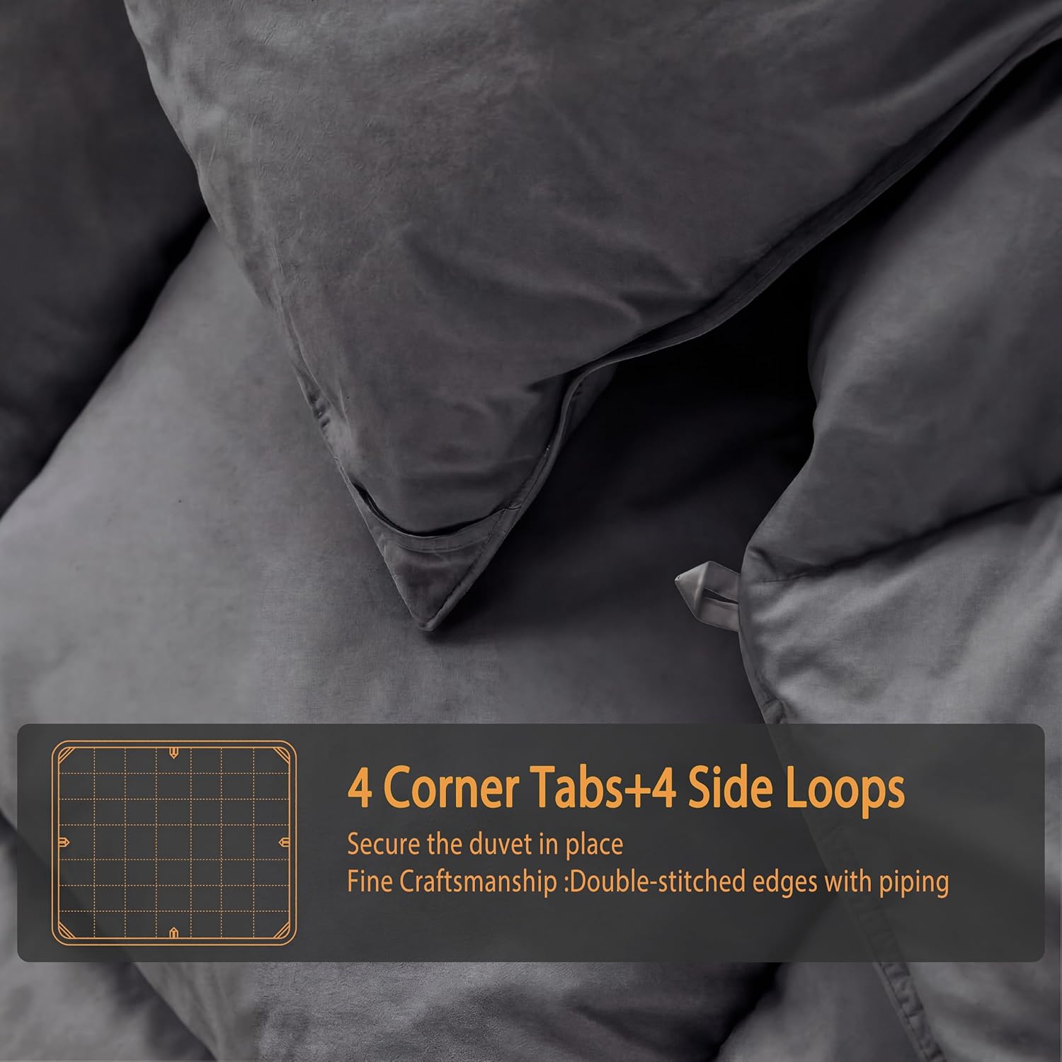 Hotel Fluffy Goose Down Duvet Filled with Down and Feathers King Size Medium Weight Luxurious Down Duvet Insert All Season Bed Comforter Ultra Soft Organic Cotton 90x106 Inches