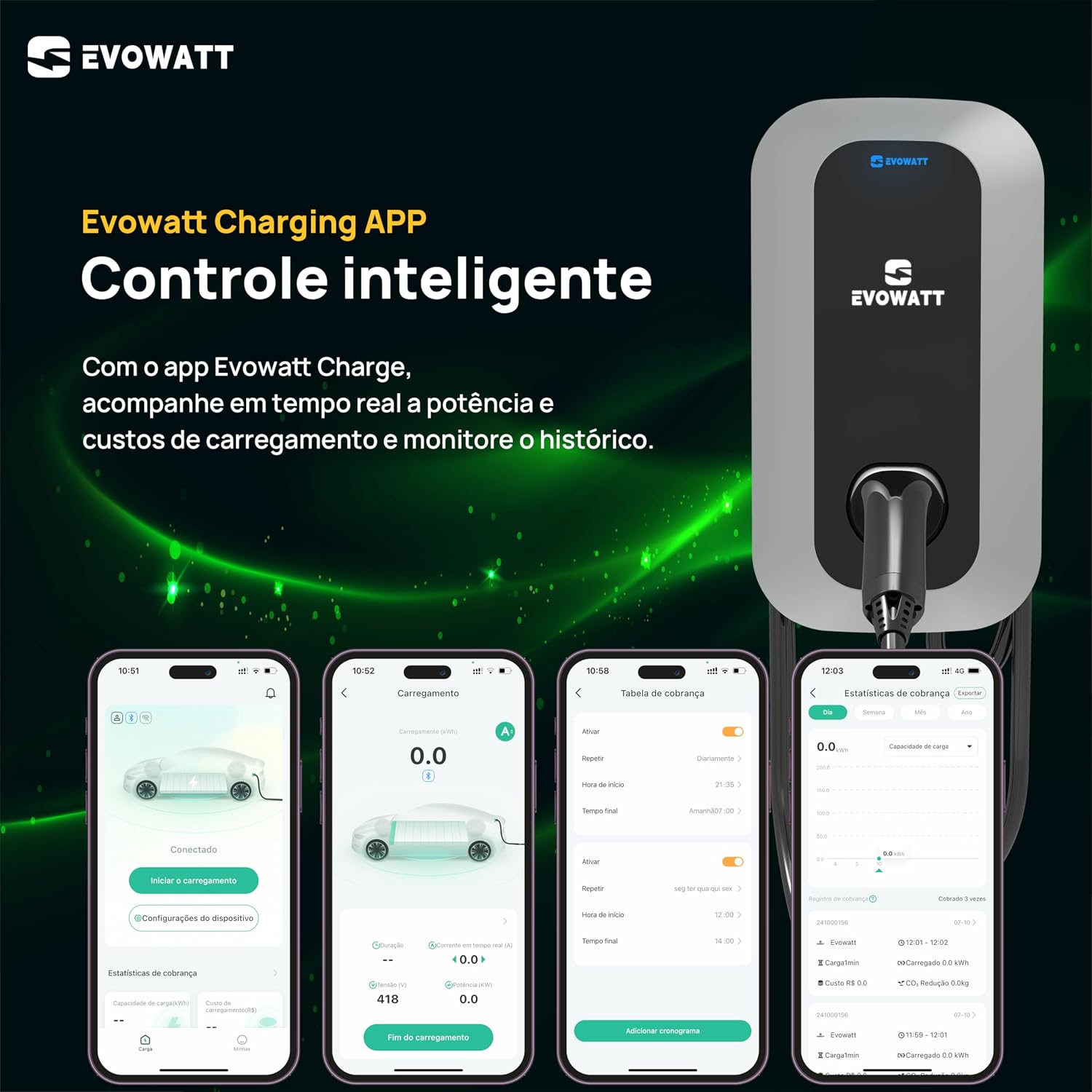 Carregador, Gold, carregador para carro elétricos domésticos de 7,4 kW, 32A, 220V~240V, APP habilitado para WiFi e Bluetooth, com fio, interno/externo, cabo 5 Metro, certificado CE, Wallbox Carregador, Gold, carregador para carro elétricos domésticos de 7,4 kW, 32A, 220V~240V, APP habilitado para WiFi e Bluetooth, com fio, interno/externo, cabo 5 Metro, certificado CE, Wallbox