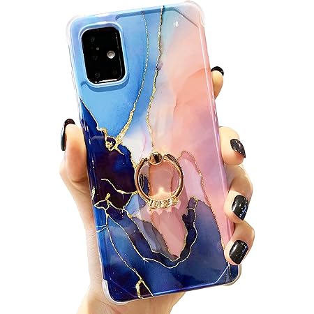 Amazon Com Galaxy A51 Case With Kickstand Anynve Marble Galaxy A51 Case Compatible With Samsung Reinforced Raised Corners Tpu Matte Bumper Shockproof Glossy Hard Back Case For Women 4g 6 5 Inch Gold