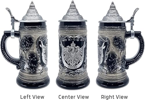 Miniatura 10 de Essence of Europe Gifts OktoberfestHaus - Taza de cerveza alemana de Adler (águila) de 0,6 litros, para hombre, color azul cobalto, cerveza,