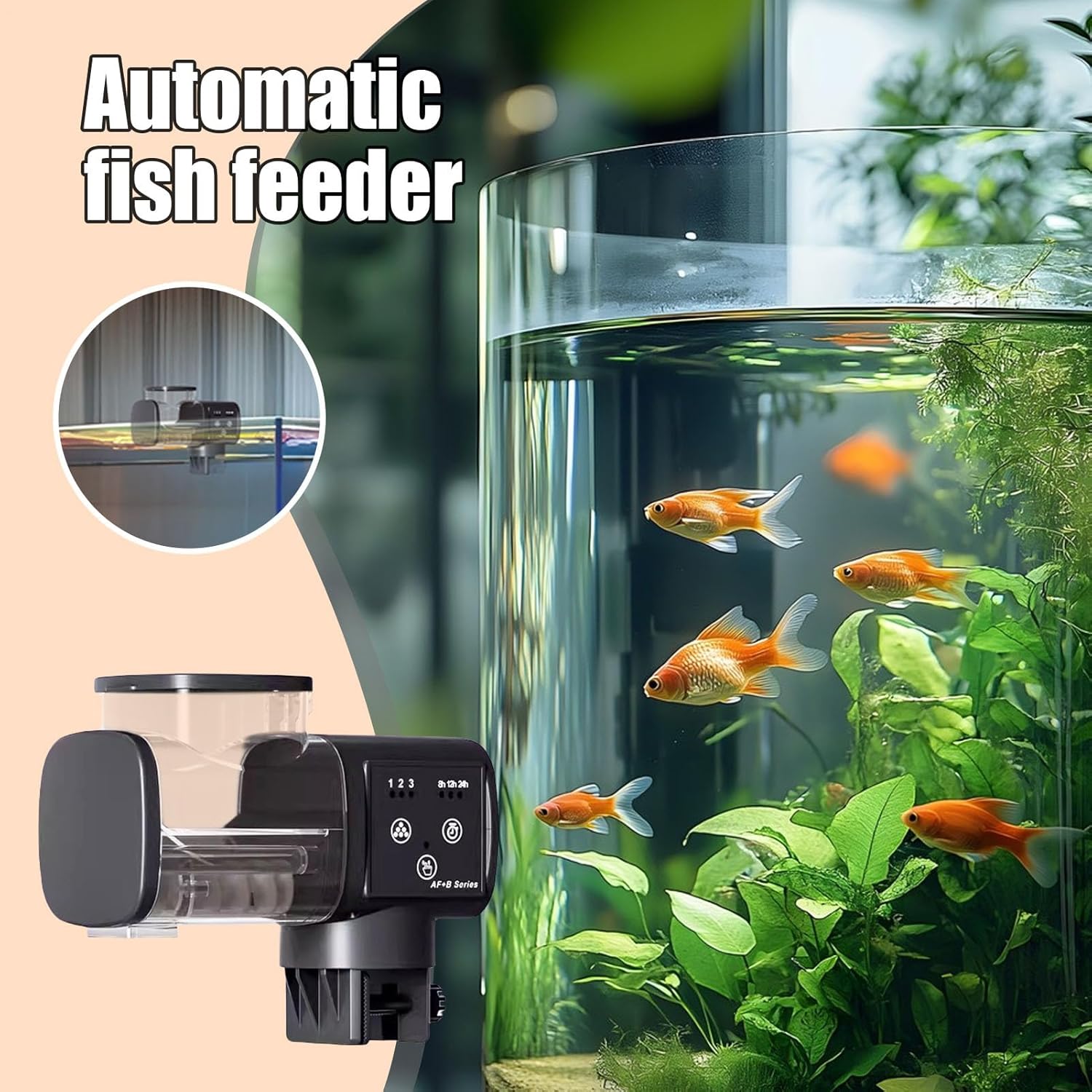 Fish Feeder for Aquarium | Waterproof Feeding Dispenser | Automatic Fish Feeder | for Betta Turtle Pellet Vacation Weekend Day Traveling Pond