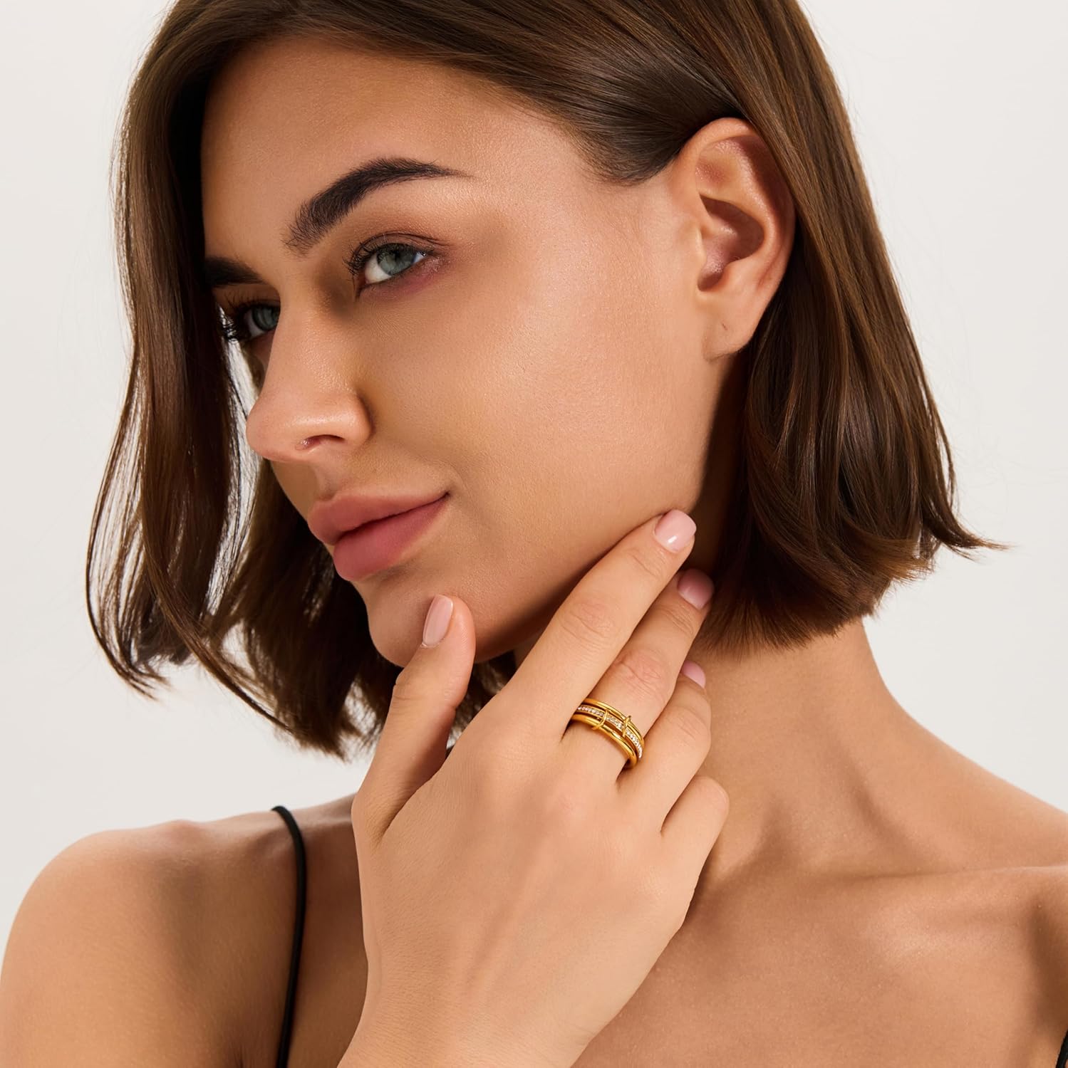 Stackable Gold Rings for Women Non Tarnish, Stack Cubic Zirconia Rings, Gold and Silver Rings Set Jewelry Gifts - Image 3