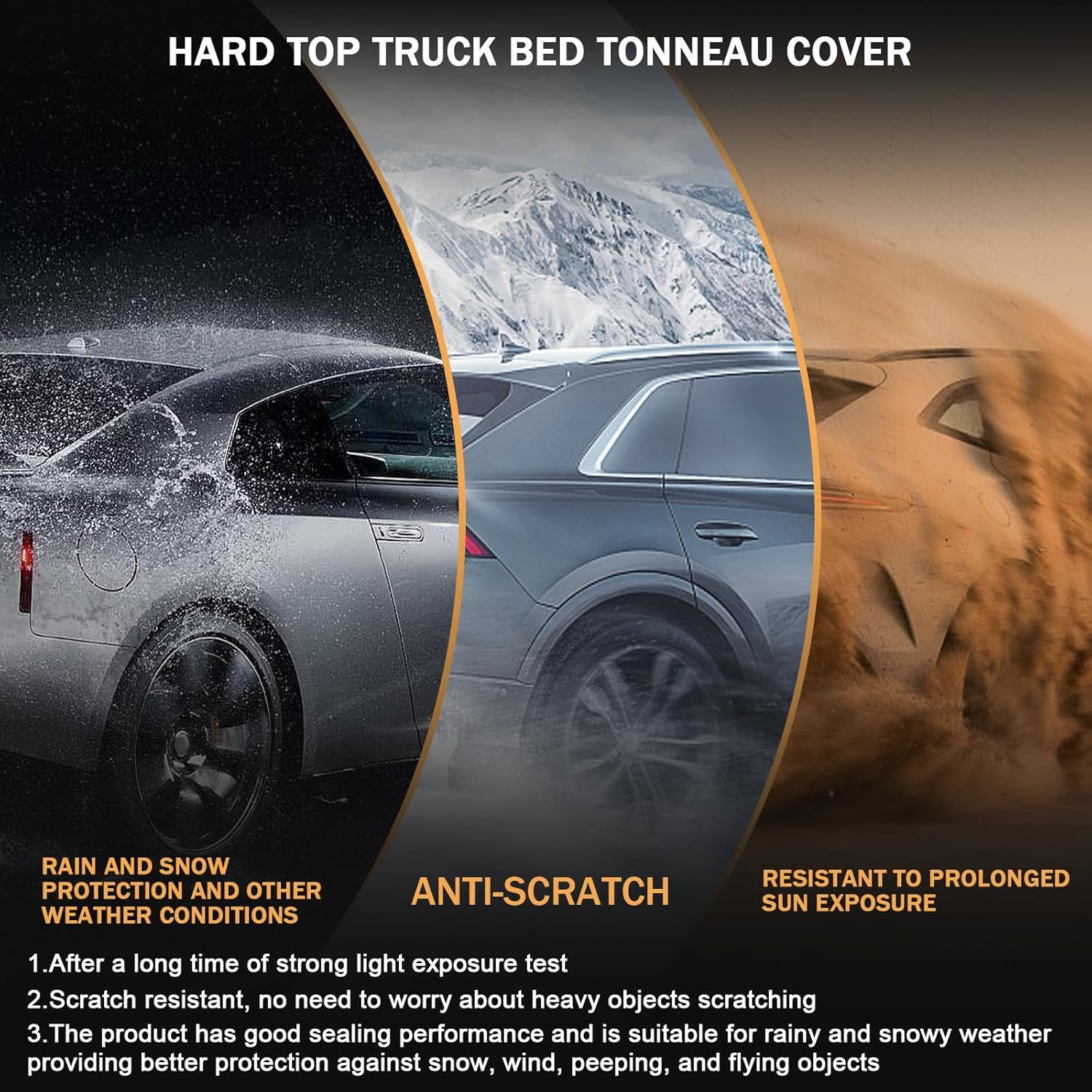 DICMIC Hard Tri-Fold Truck Bed Tonneau Cover Compatible with 2022-2023 Ford Maverick 4.6FT Bed