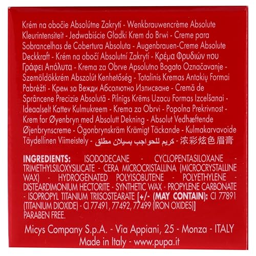 Miniatura 4 de PUPA Milano Crema de definición de cejas, perfecta para esculpir cejas, gran recompensa de color, resultados de aspecto natural, textura suave,