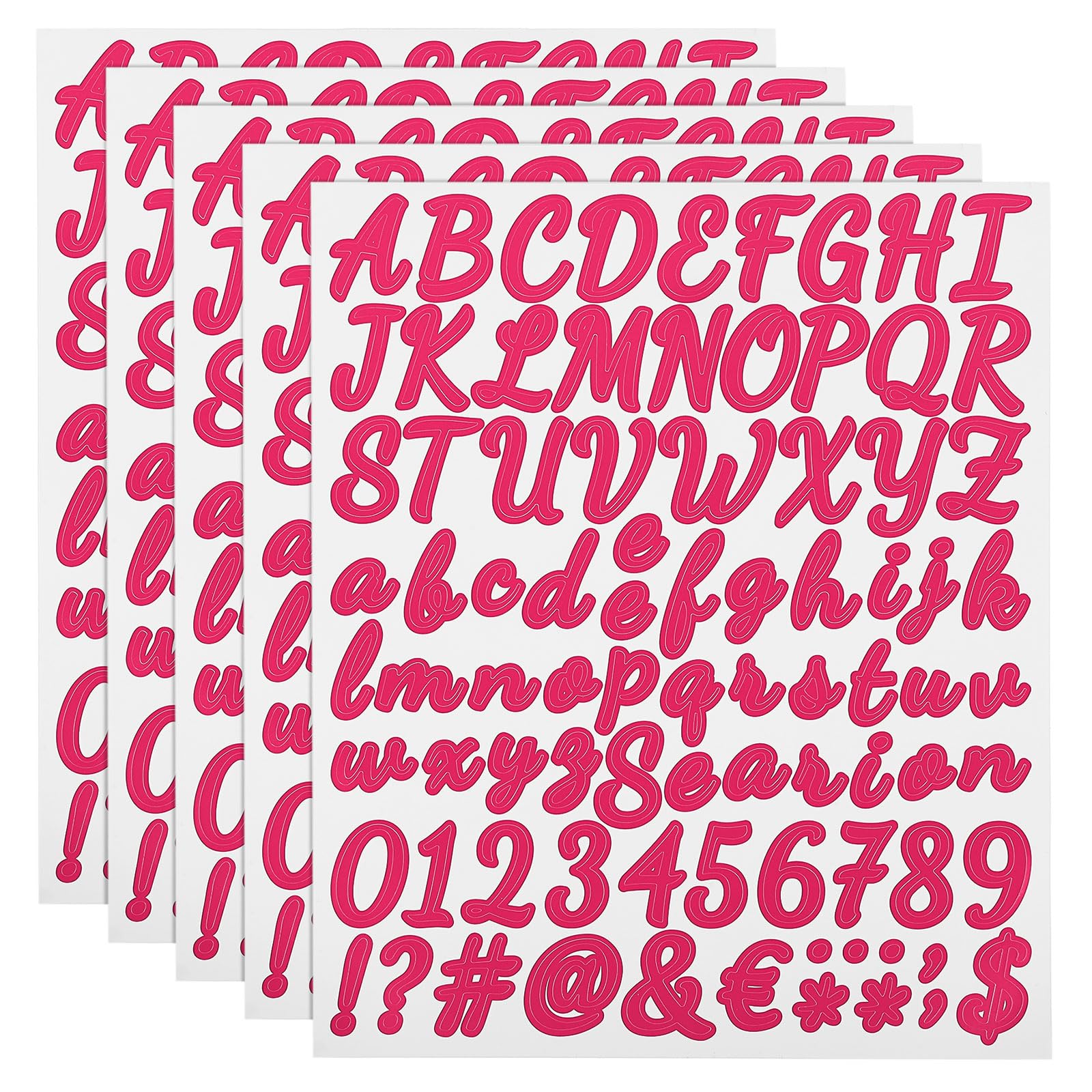 Sourcing Map 810 Adesivi Alfabeto E Numeri In Vinile Rosso – 10 Fogli Da 29x24 Cm – Lettere 2 E 4 Cm Per Fai Da Te, Scrapbooking E Personalizzazione - 3
