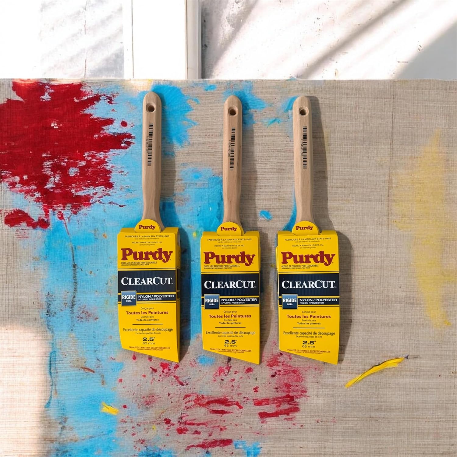 144152125 Clearcut Series Glide Angular Trim Paint Brush, 2-1/2 inch - 3-Pack