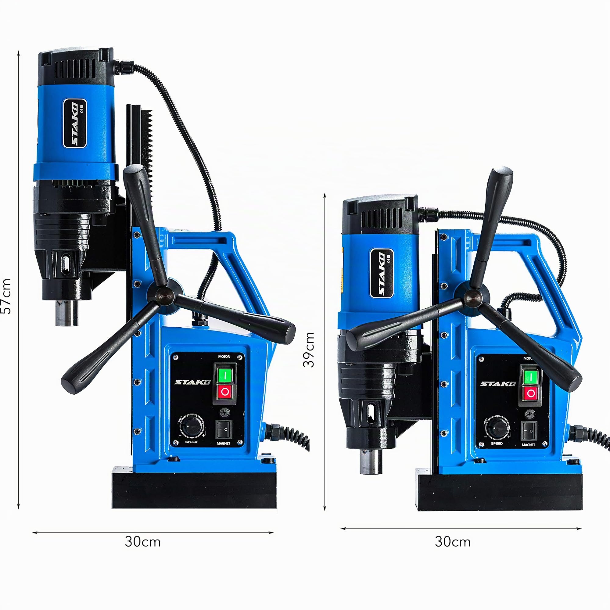 STAKO SCY-2800E Max. Ø 80 mm Magnetbohrmaschine 2050 W mit Koffer – 17 kg – Magnetkraft 17000 N – tragbare Kernbohrmaschine für Metallbearbeitung mit Bohrfutter – Set 1