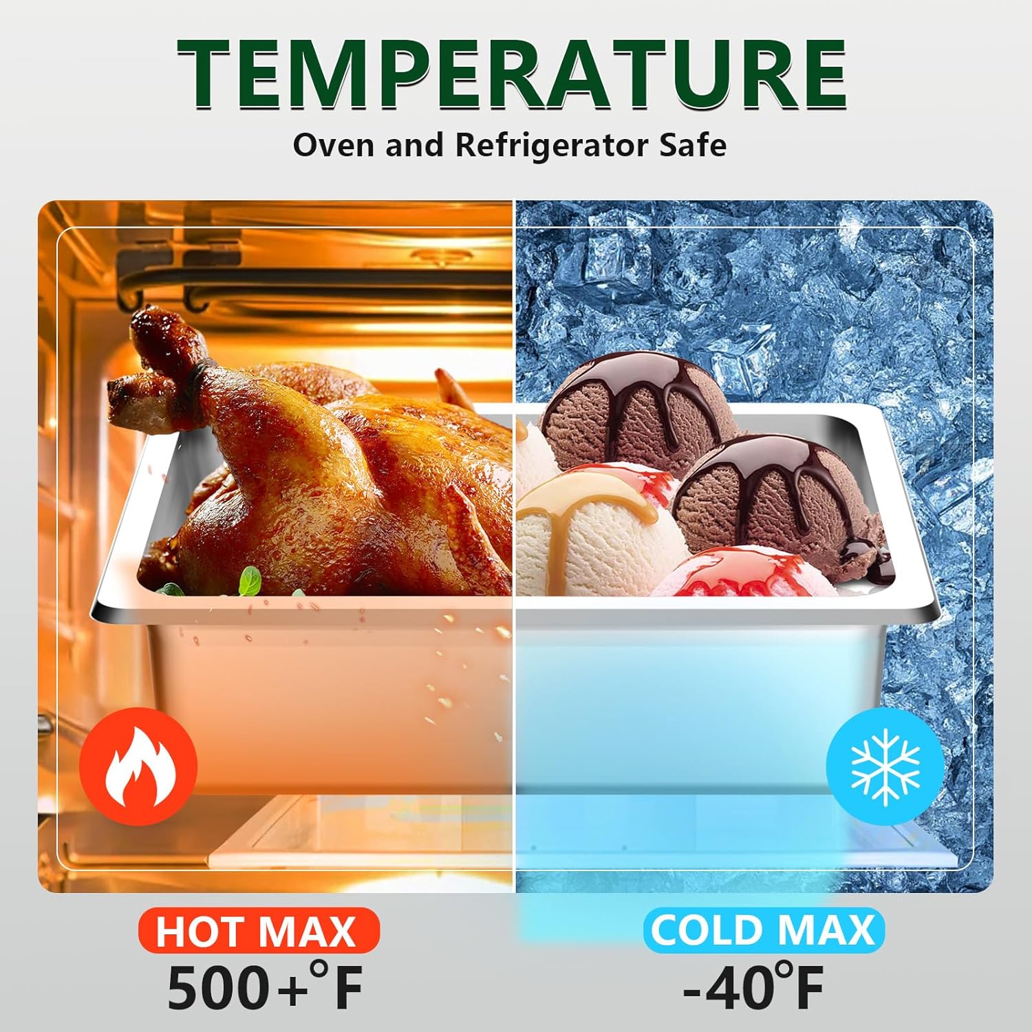 Hotel Pan With Lid 1/3 Size - 4" Deep 4 Packs Stainless Steel Food Pan for Steam Table, Commercial Restaurant, Anti Jam, Buffet - Image 4