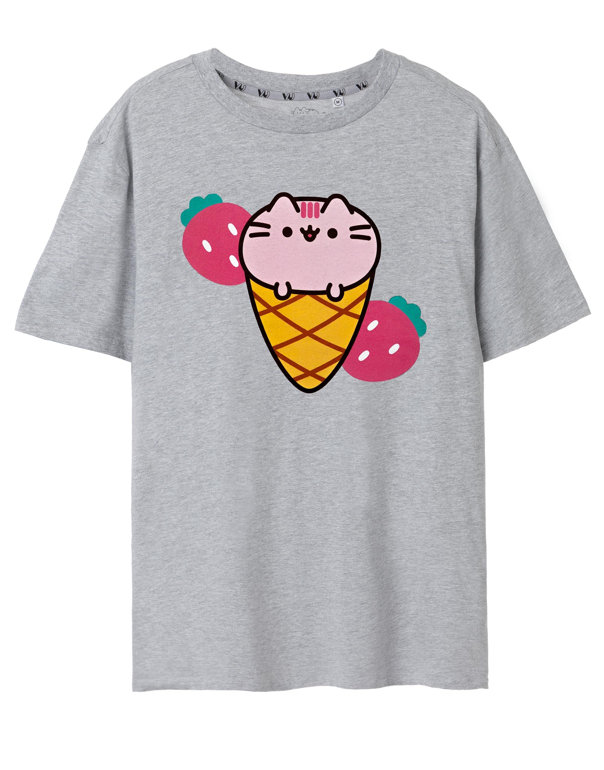 Pusheen Womens Grey Ice Cream Short Sleeved T-Shirt (XXX-Large)