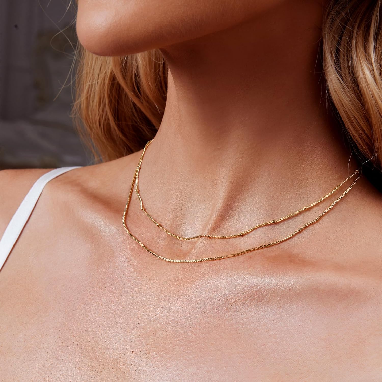 Partm Pearl Necklace for Women Trendy 14K Gold Plated Dainty Pearl Pendant Choker Set Handmade Pearl Gold Necklace Non Tarnish Simple Cute Jewelry Gifts for Women - Image 8