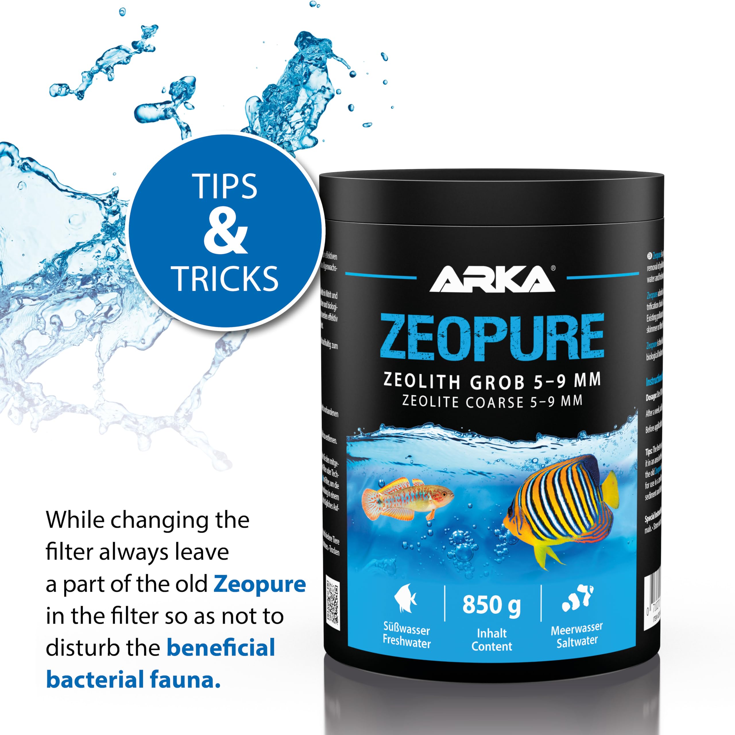 MICROBE-LIFT Zeopure - Premium Zeolith medium filtracyjne, pomaga w walce z algami, toksycznymi substancjami i metalami ciężkimi w akwarium, 1000 ml