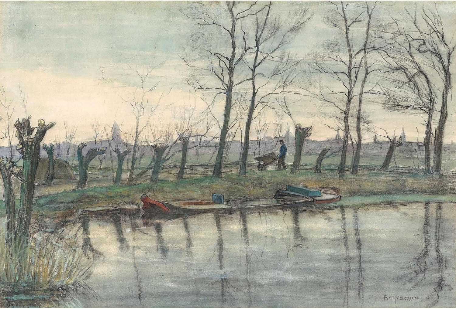 ArtDirect Amsterdam Skyline Viewed from the West (1894-1904) Unframed Art Print Giclee Poster by Piet Mondrian - Ready for Framing with Customization Sizes 10x7, 14x9, 20x14, 36x24, 48x32 and 60x41 inches