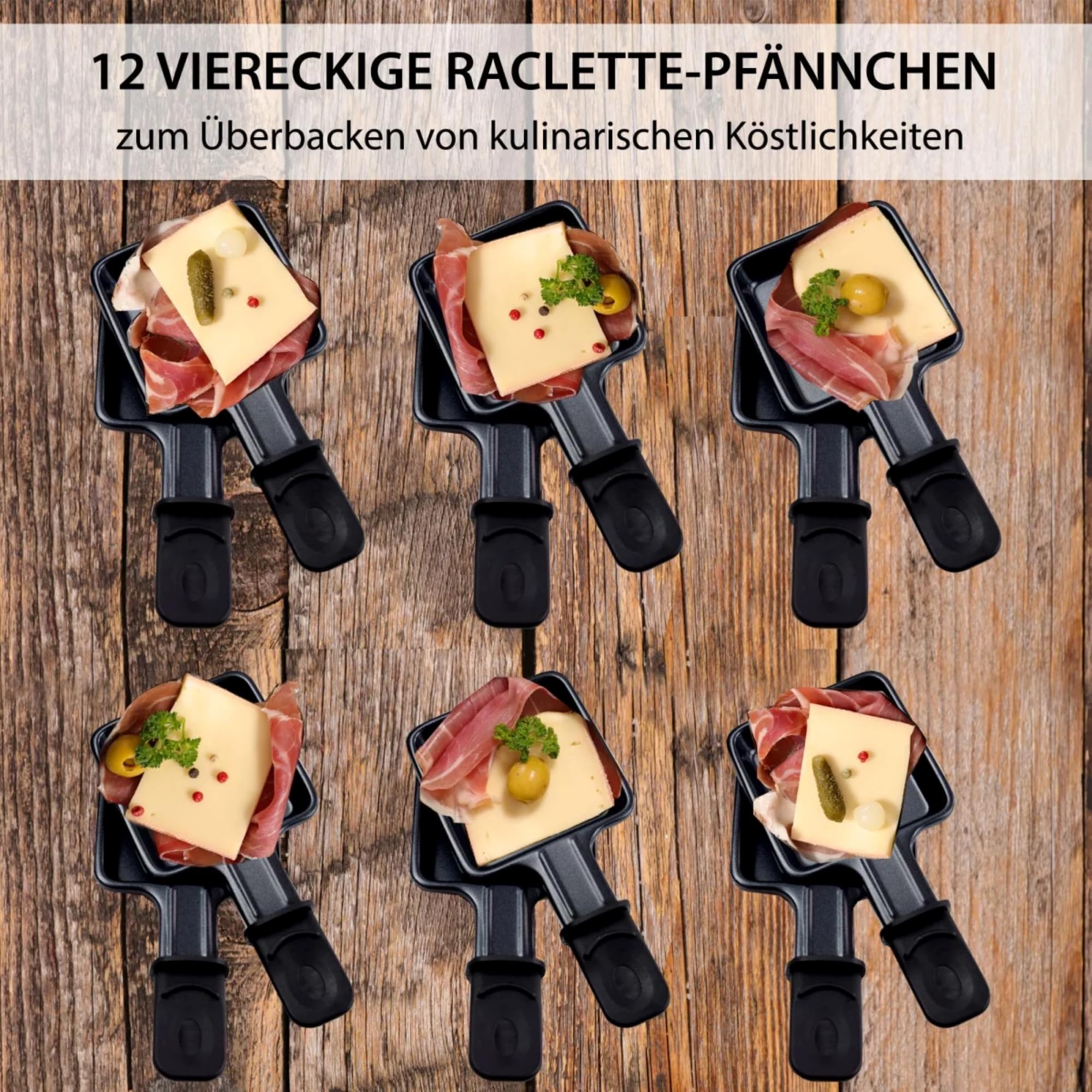 Syntrox Germany Raclette-Grill Oberwil mit geteilten Platten, Tischgrill, Partyraclette für 12 Personen 1350Watt, Raclette Zubehör, Multifunktional und Kompakt, 6 Kg, Party Zubehör