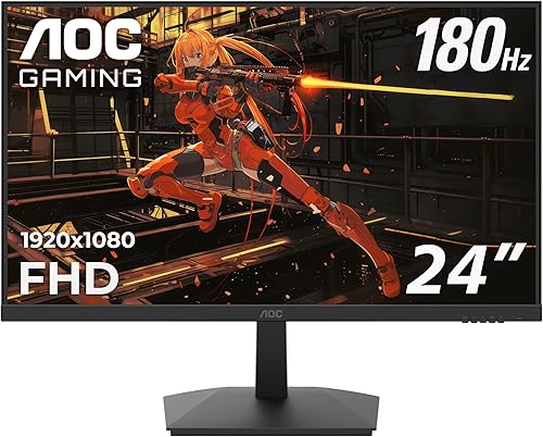 Vista 10 de AOC Monitor para juegos 24G4 de 24 pulgadas, panel IPS Full HD 1920 x 1080, 180 Hz 1 ms, 1 HDMI 2.0, 1 Display Port, sincronización adaptativa