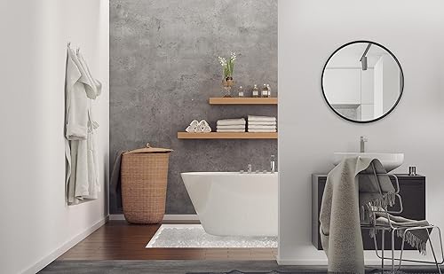 Miniatura 6 de Edvivi Espejo de pared redondo negro de 24 pulgadas, espejo redondo de baño, espejos circulares para pared, espejo de pared redondo con marco de