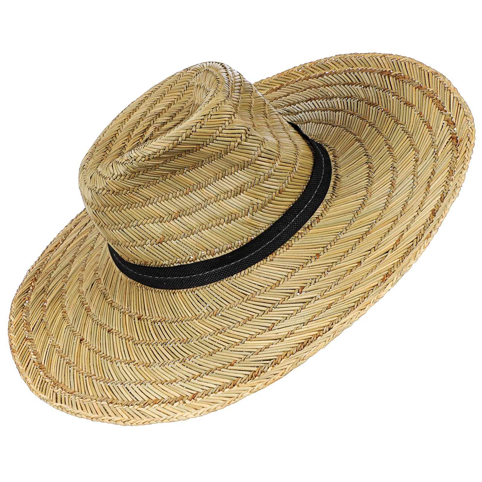 ABOOFAN Cappello da Sole Uomo e Design Decorativo in Paglia con Ampia Falda, Protezione UV nella Stagione Calda per Spiaggia e attività All'aperti