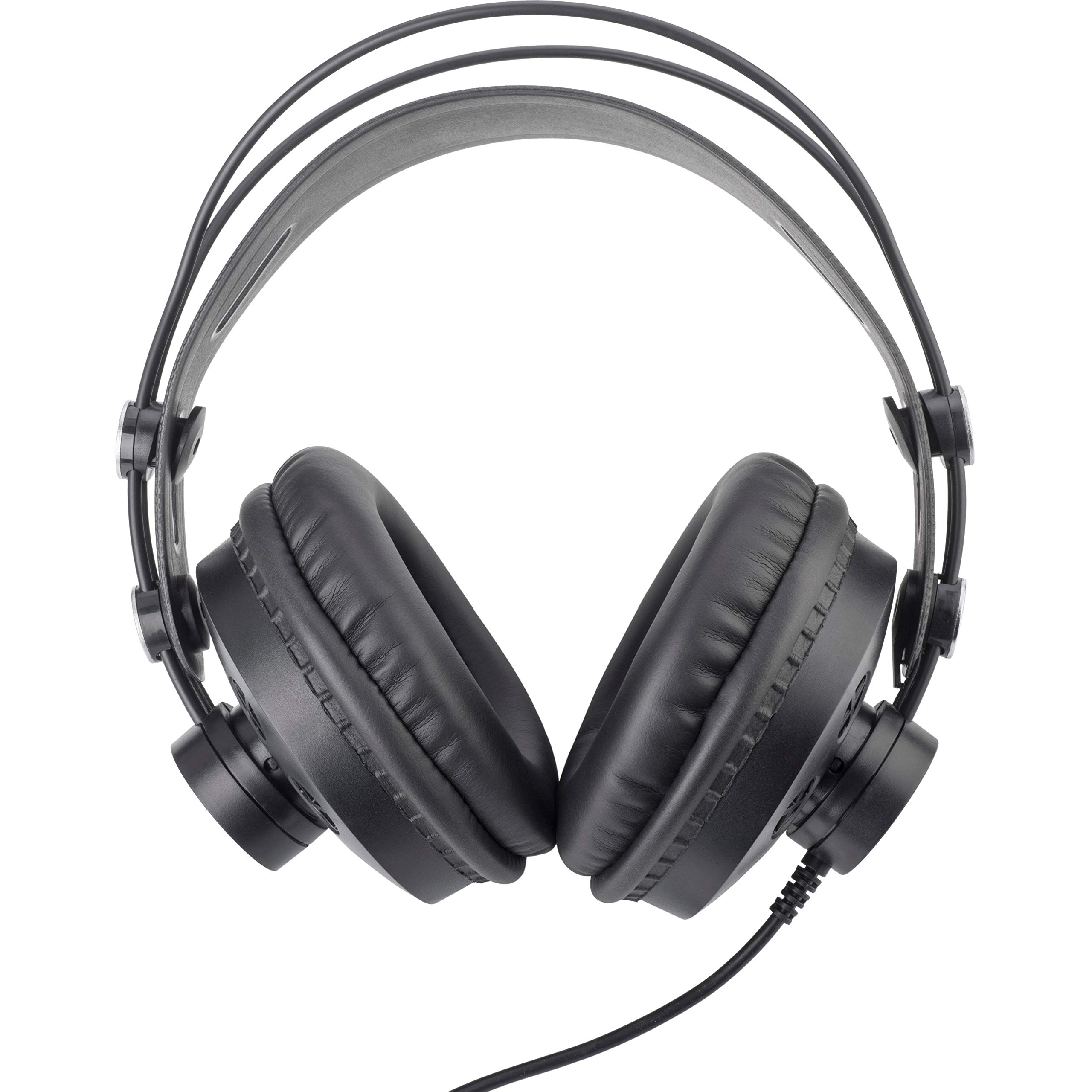 TIE Studio Kopfhörer halboffen ohrumschließend für Rundfunk-, Tonstudio-, Podcast- und Multimedia-Anwendungen (3m, 3,5mm Klinkenstecker, 6,3 mm Schraubadapter), Schwarz