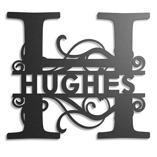 Last Name Signs for Home - Custom Family Name Sign & Personalized Metal Name Sign - Monogram Sign for Indoor or Outdoor Home & Wall Decor, Cabin,