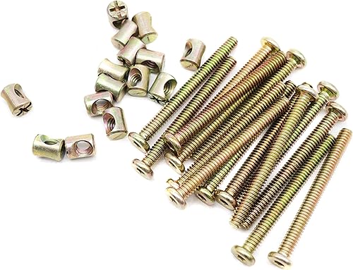 Miniatura 4 de binifiMux Paquete de 15 tornillos de cuna de 14-20 x 2-12 pulgadas, tornillos hexagonales chapados en zinc, tuercas de barril para literas, cunas,