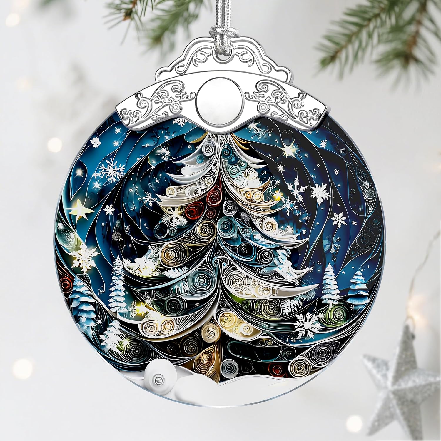 Christmas Tree Stained Glass Ornament - Xmas Decoration | Christmas Ornament | Holiday Keepsake – Xmas Gifts | Gift Exchange | Gift Idea