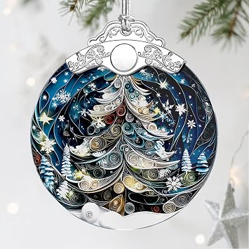 Christmas Tree Stained Glass Ornament - Xmas Decoration | Christmas Ornament | Holiday Keepsake Xmas Gifts | Gift Exchange | Gift Idea