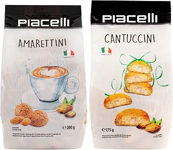 Piacelli Italian Biscuit Selection - Amaretti 200g & Cantuccini 175g