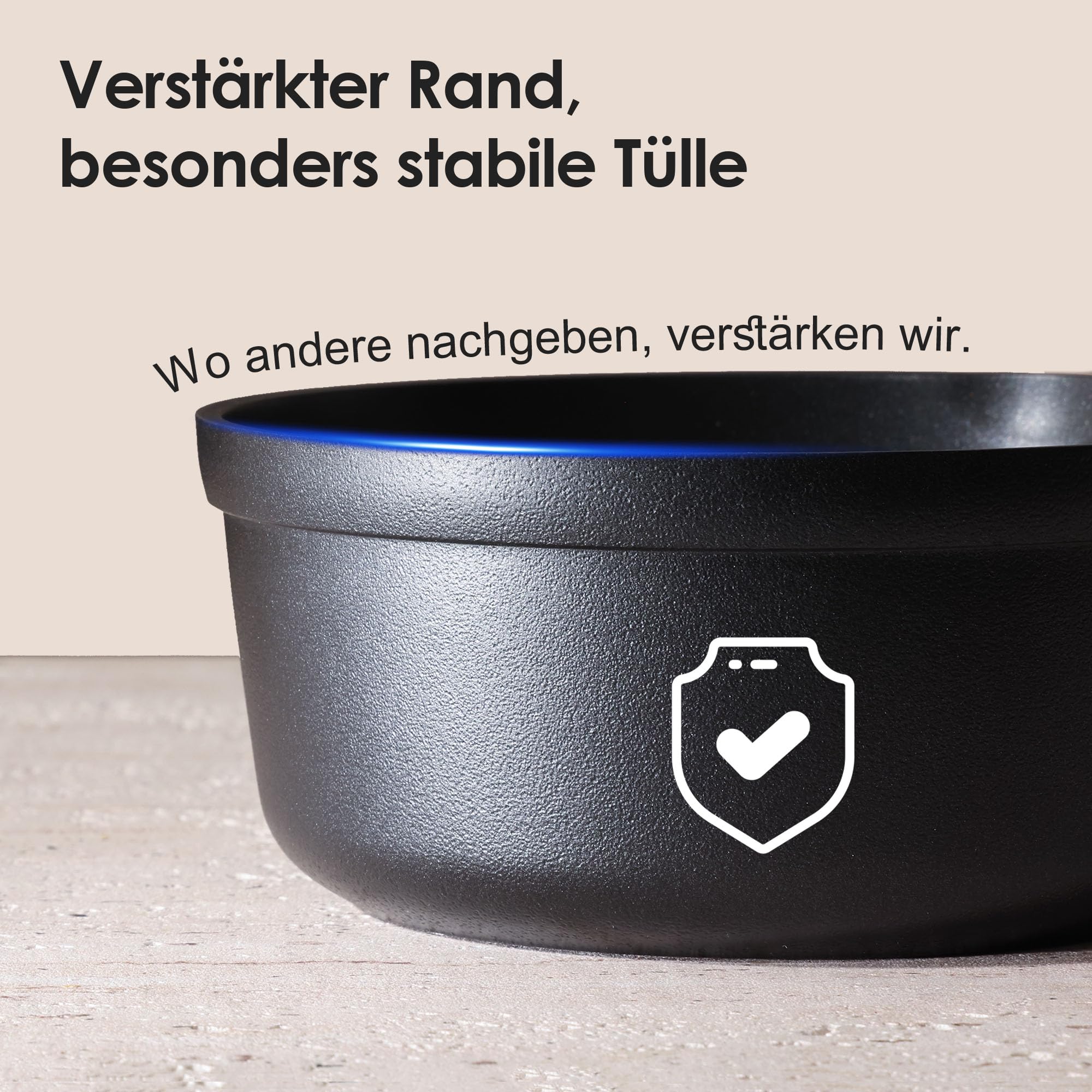 SENSARTE 17-Teilig Topfsets Pfannenset, Kochtöpfe Set, Schwarze