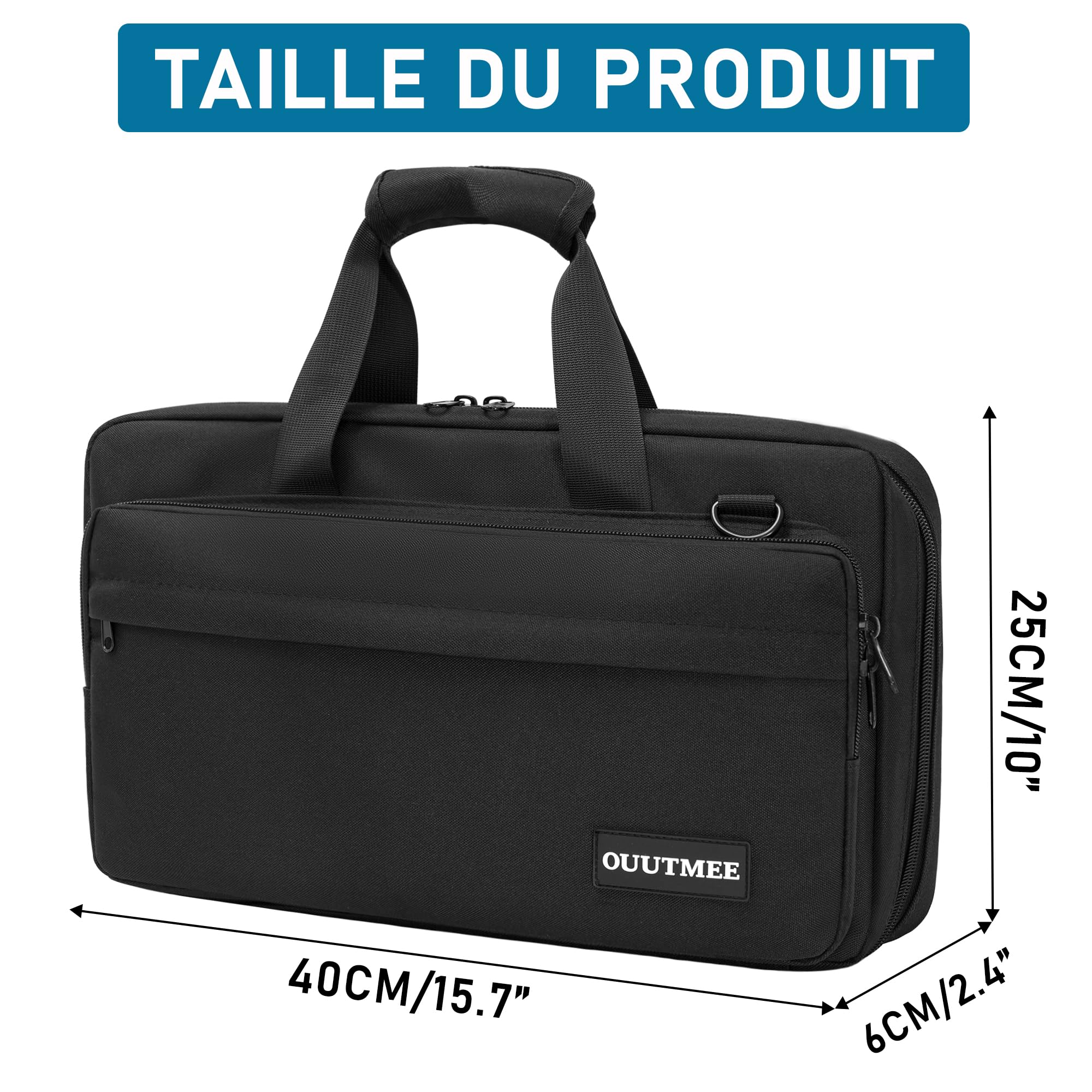 OUUTMEE Sac à Couteaux de Chef Professionnel avec 17 Emplacements, Étui de Transport de Couteaux Robuste, Sac de Rangement pour Couteaux de Chef pour Couteaux et Ustensiles de Cuisine, Noir (Petit)