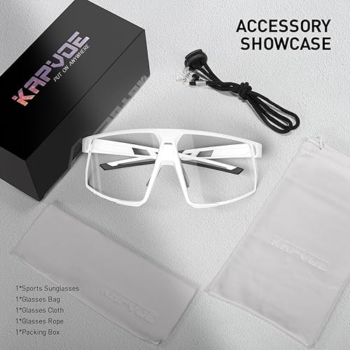Miniatura 6 de KAPVOE Gafas de ciclismo fotocromáticas para hombres y mujeres, gafas de sol para bicicleta de montaña, gafas de deporte transparentes MTB para