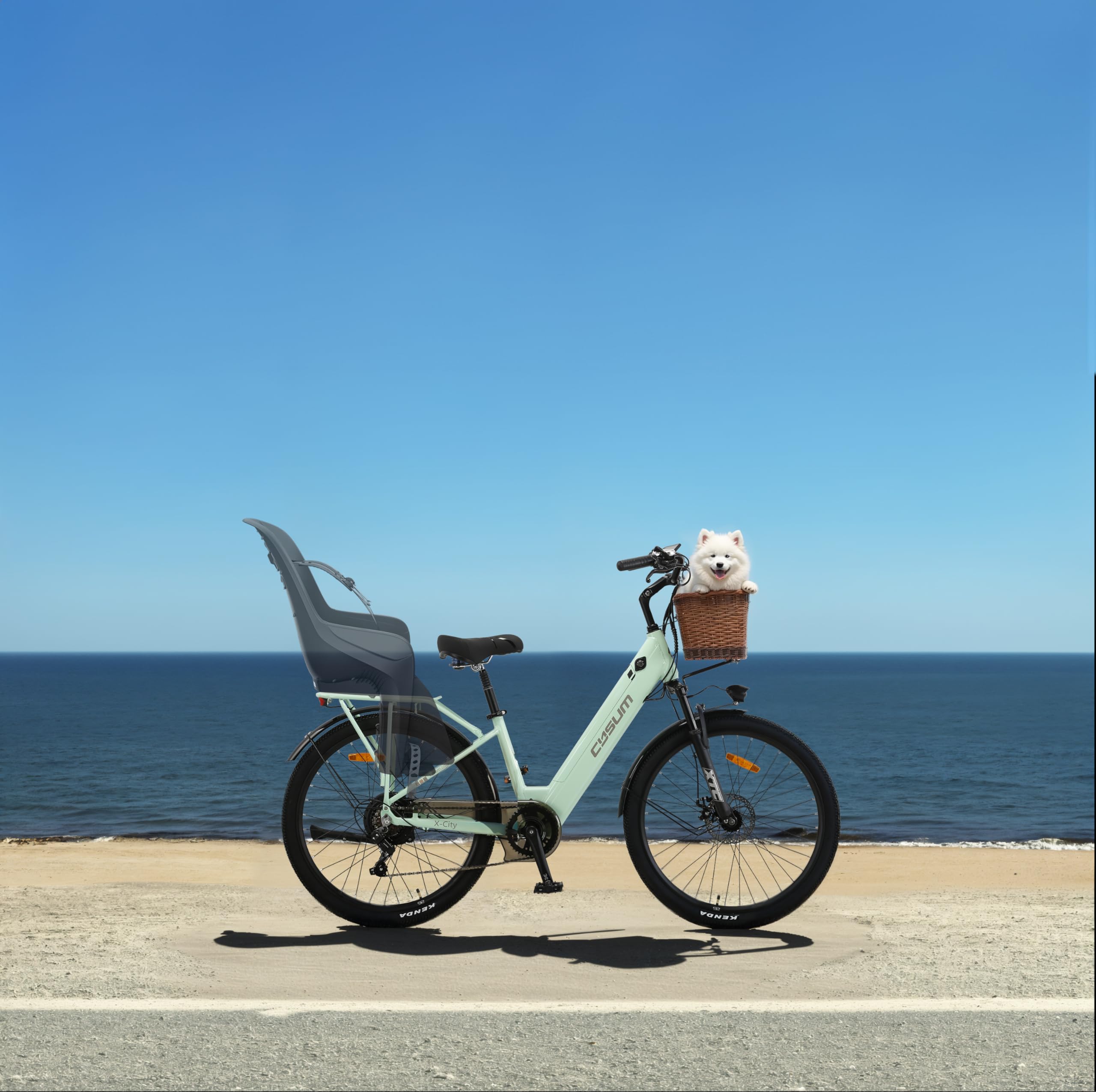 Vélo électrique unisexe pour adulte X-City de 26 pouces, dérailleur à 7 vitesses, équipé d'une batterie amovible de 48 V 10,4 Ah, vitesse maximale de 25 km/h, autonomie de 80 à 110 km