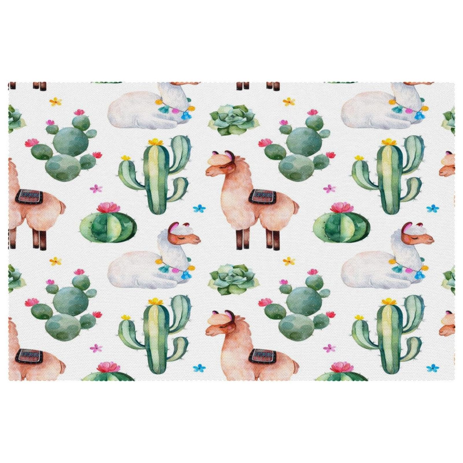 Sets de table lavables lama et cactus pour éliminer les taches de repas
