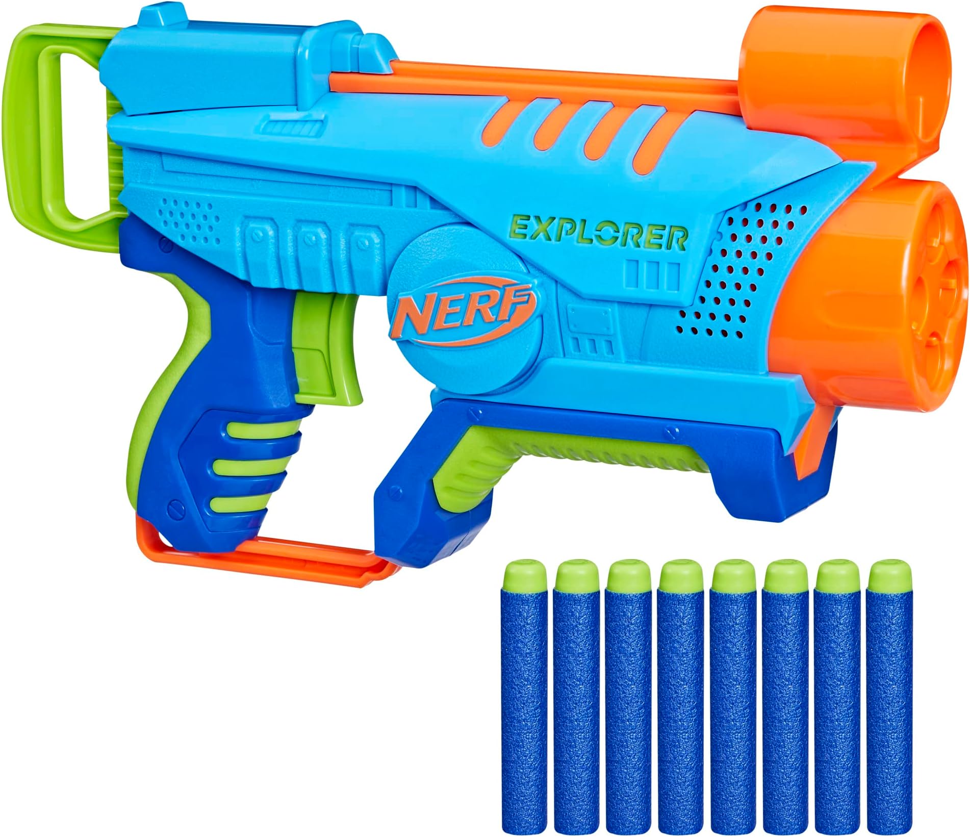 Elite Junior Explorer Easy-Play Toy Foam Blaster, 8 Darts for Kids Outdoor Games, Ages 6 & Up