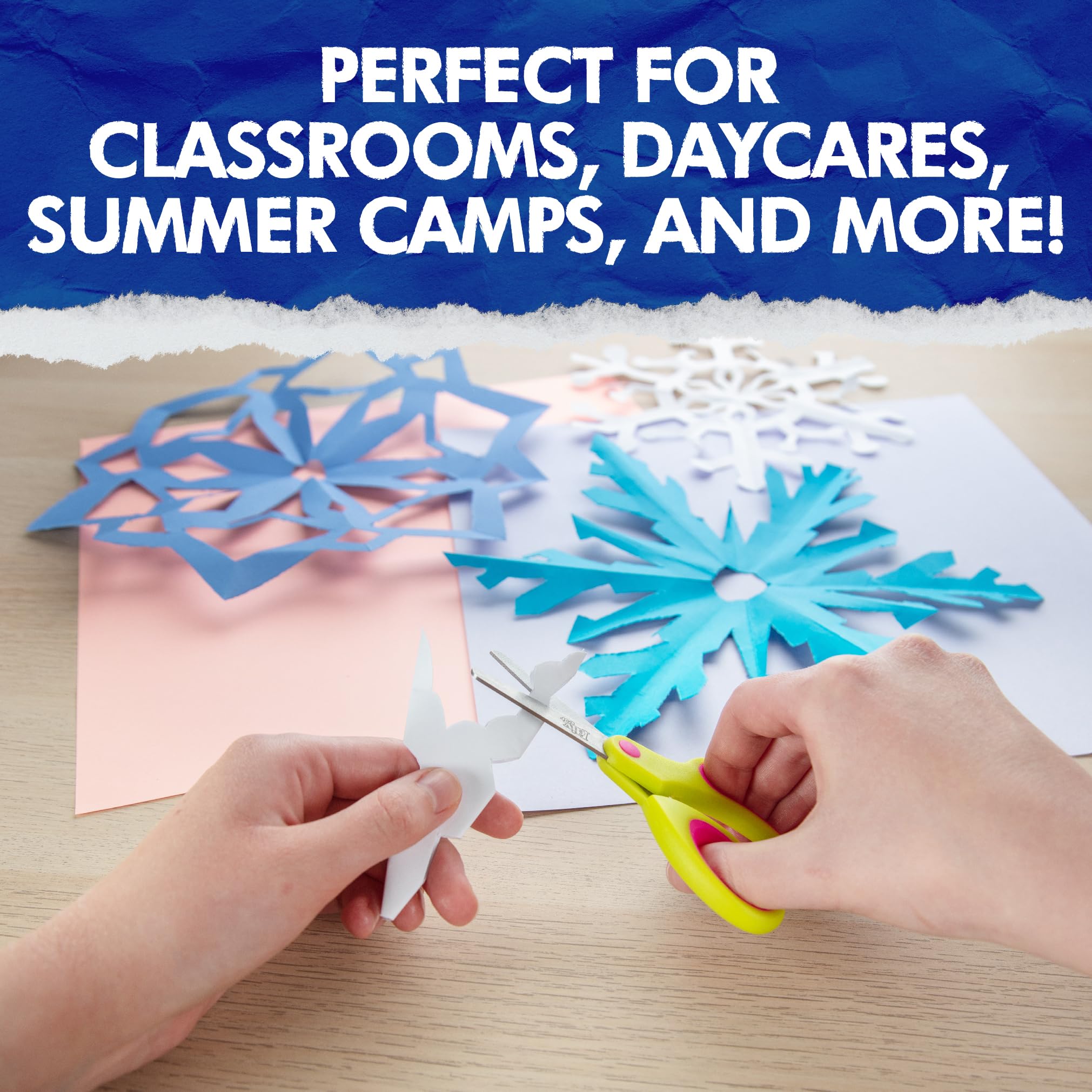 Idiy Lot de 25 paires de ciseaux pour enfants - 12,7 cm - Poignée souple - Pointe émoussée - Ciseaux de sécurité faciles à couper - Idéal pour les projets scolaires primaires, les fournitures d'art et