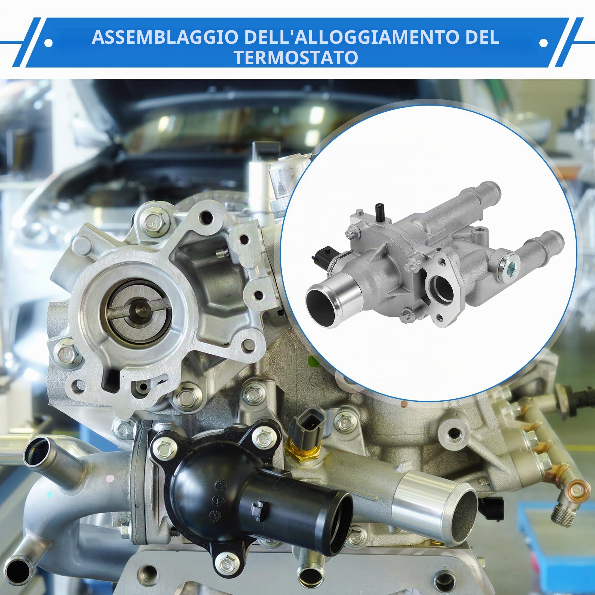 Termostato Motore per Chevrolet Cruze 11-16 Resistente 1 Pc | Per Chevrolet Sonic 2012-2018 E Per Chevrolet Trax 2012-2017 Regola Flusso Lega Alluminio Tono Argento Numero OE 25192228