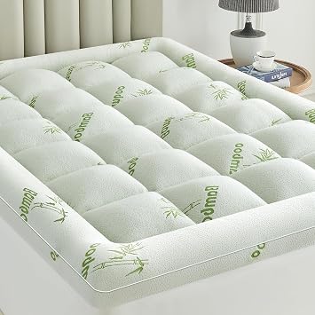 Ultra Soft Mattress Topper King Size Viscose Derived from Bamboo, Thick Pillow Top Mattress Pad Cover for Back Pain, Cooling Mattress Protector with 8-21 Inch Deep Pocket
